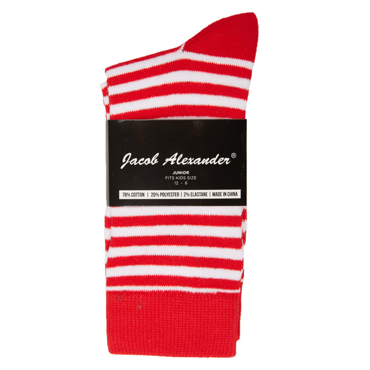 Kids' Candy Cane Red and White Stripe Socks