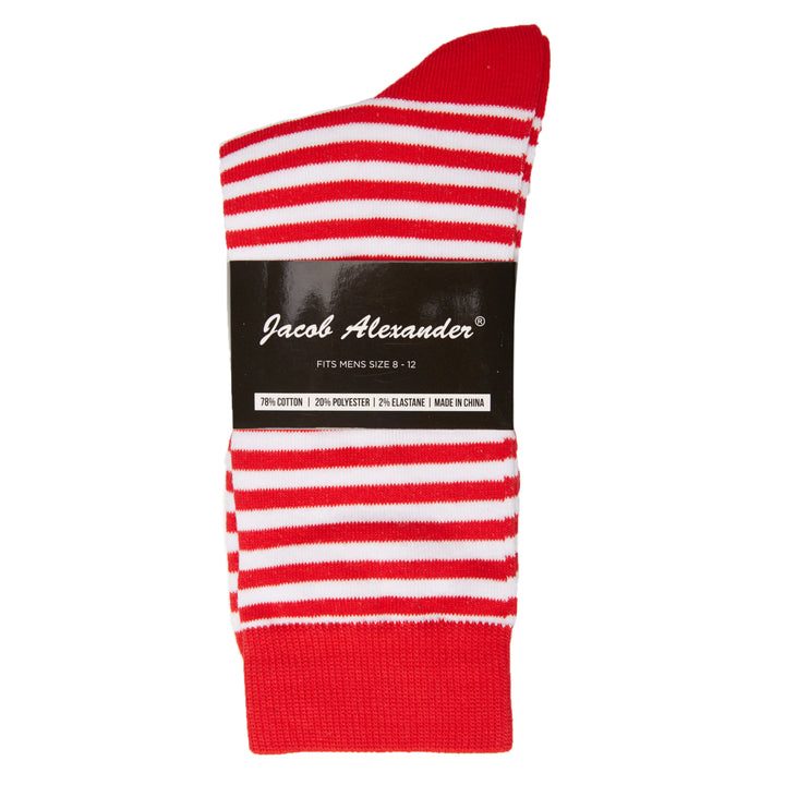 Men's Red and White Stripe Candy Cane Socks