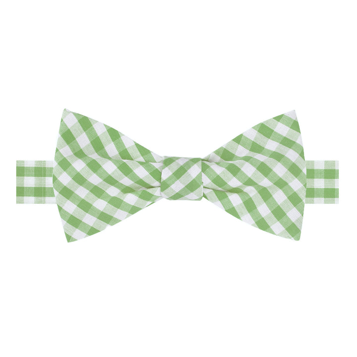 Gingham Self-Tie Bow Tie - Lime Green