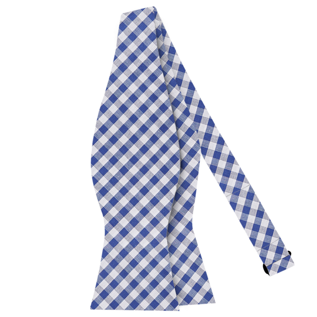 Gingham Self-Tie Bow Tie - Royal Blue