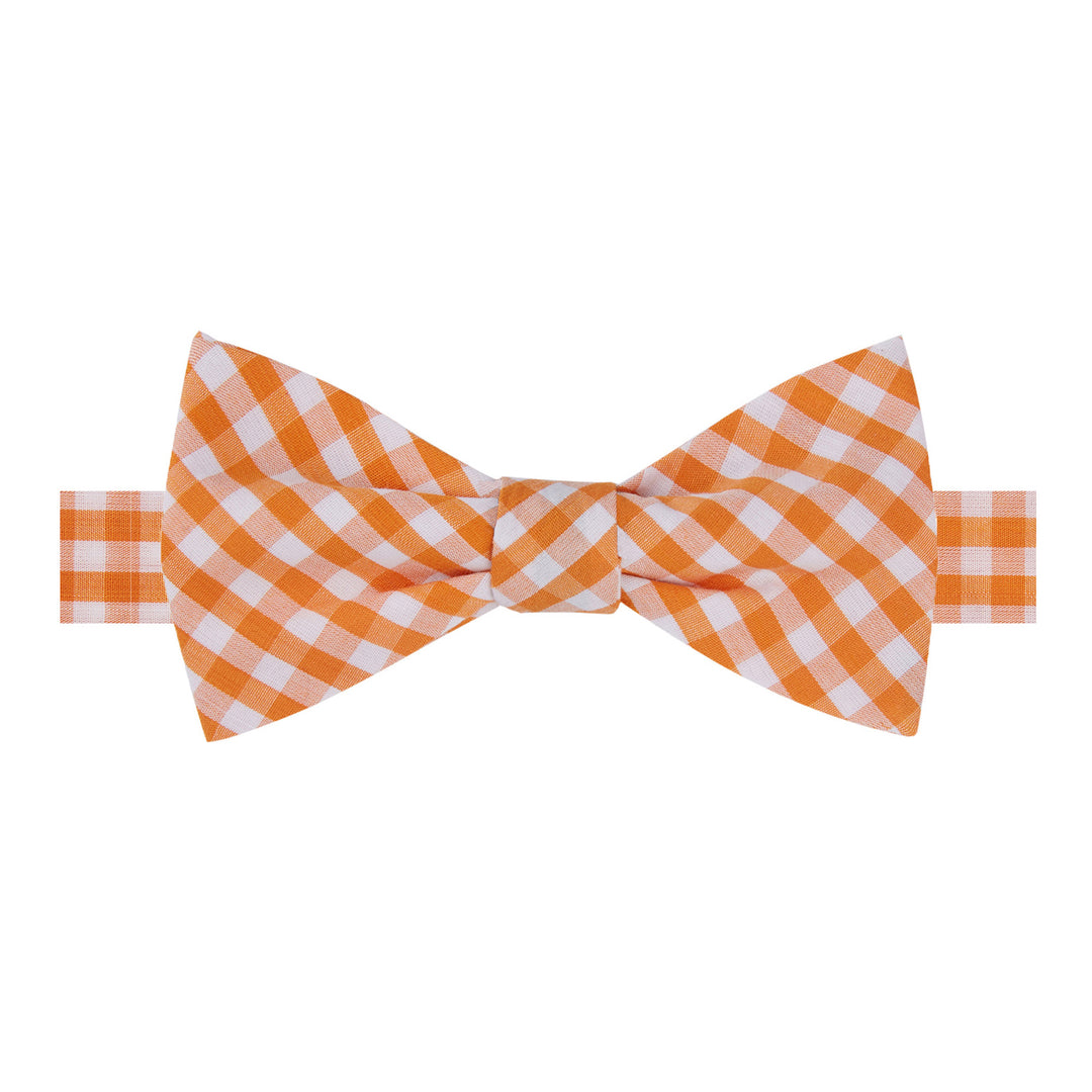 Gingham Self-Tie Bow Tie - Orange
