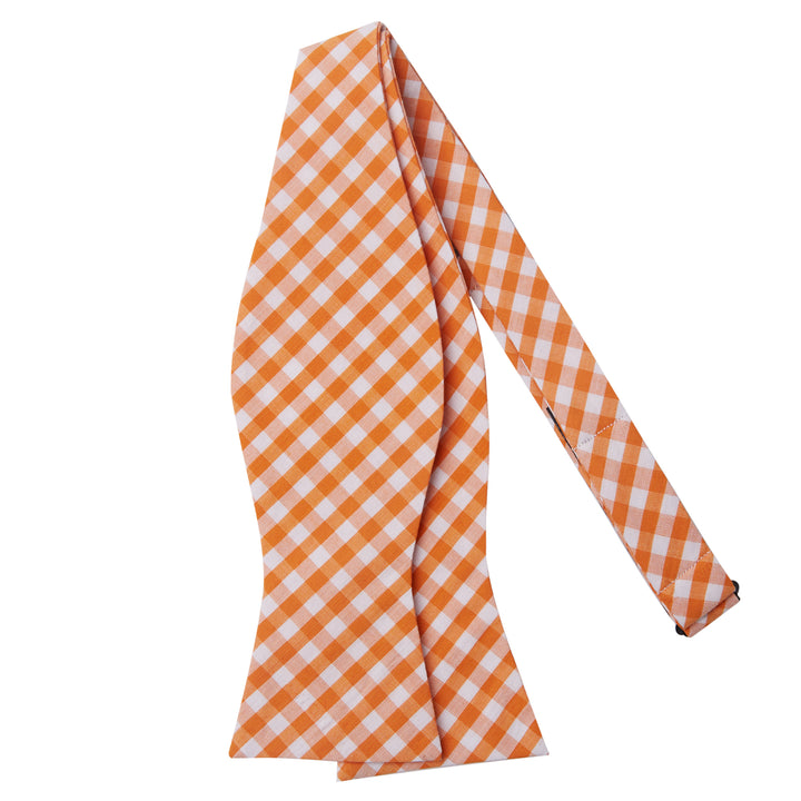 Gingham Self-Tie Bow Tie - Orange
