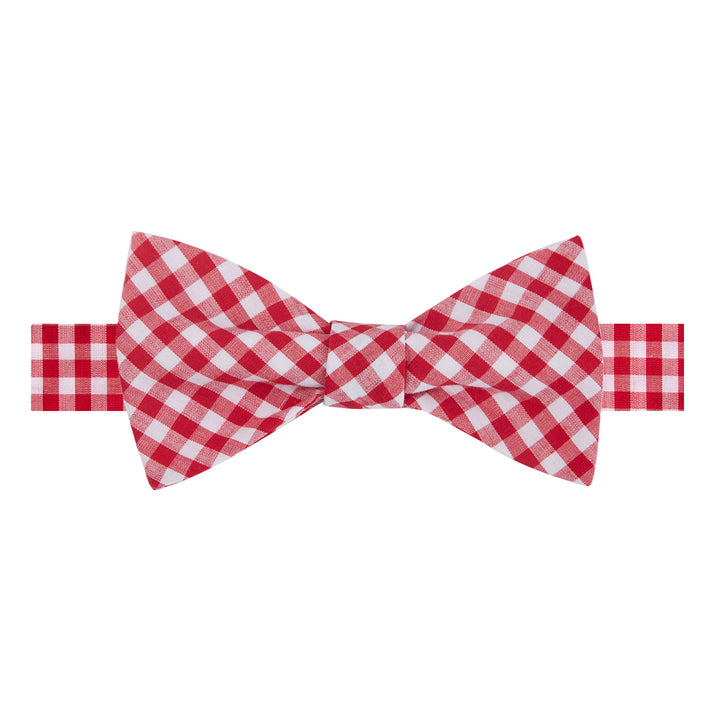 Gingham Self-Tie Bow Tie - Red