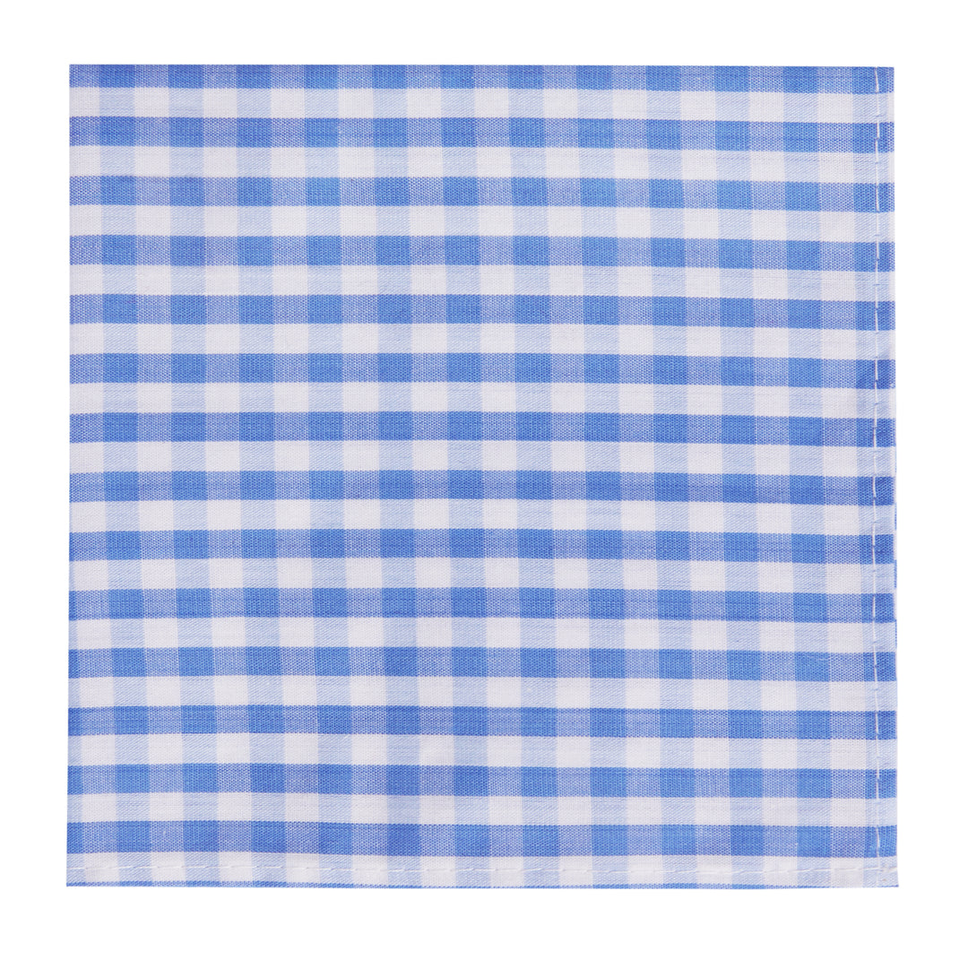 Gingham Pocket Square - Light Blue
