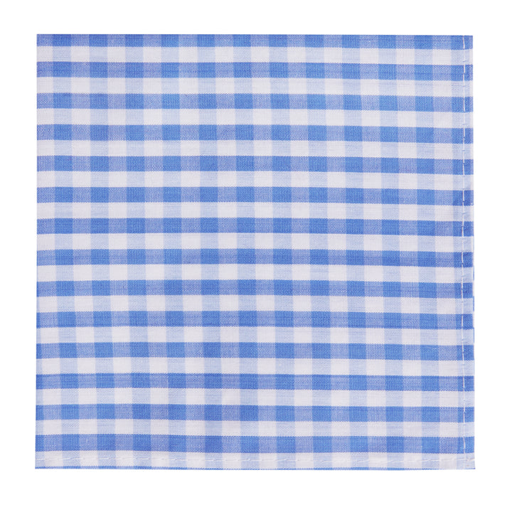 Gingham Pocket Square - Light Blue