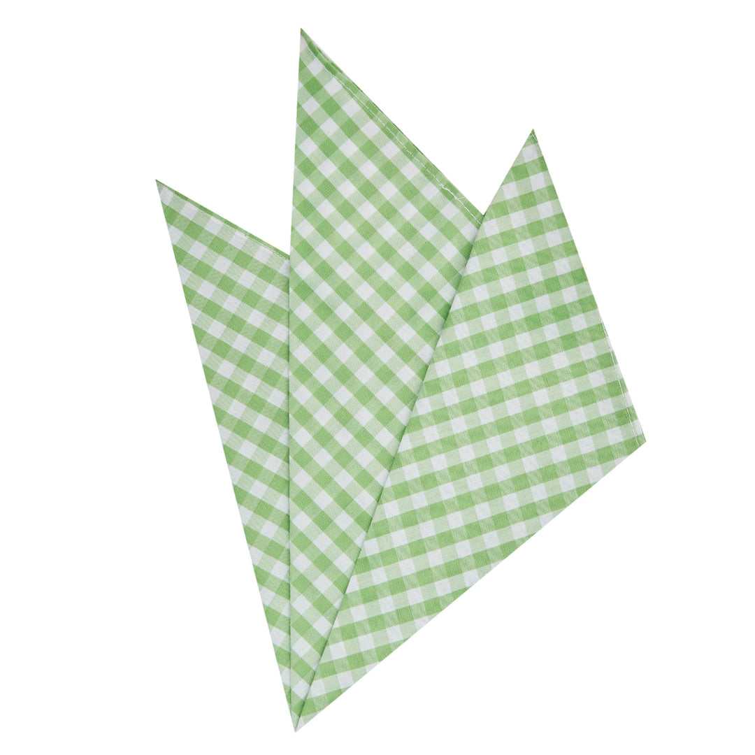Gingham Pocket Square - Lime Green