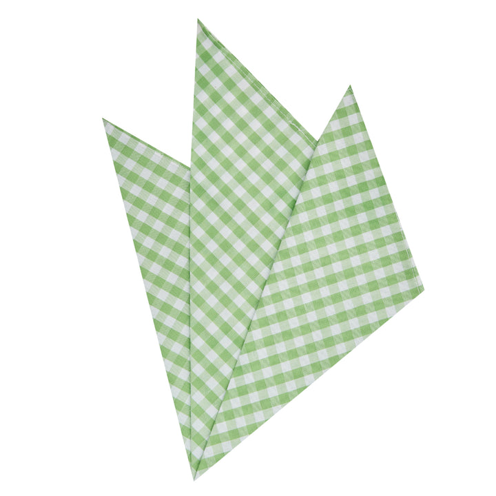 Gingham Pocket Square - Lime Green