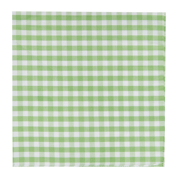 Gingham Pocket Square - Lime Green