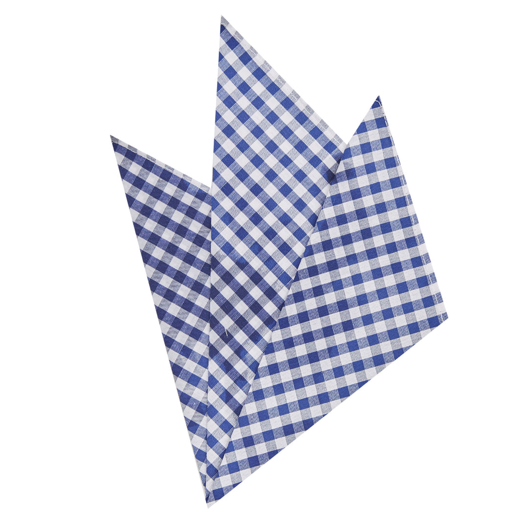 Gingham Pocket Square - Royal Blue
