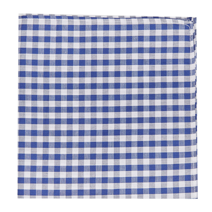 Gingham Pocket Square - Royal Blue