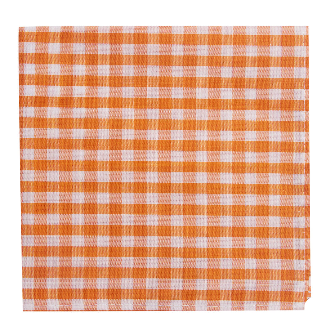 Gingham Pocket Square - Orange