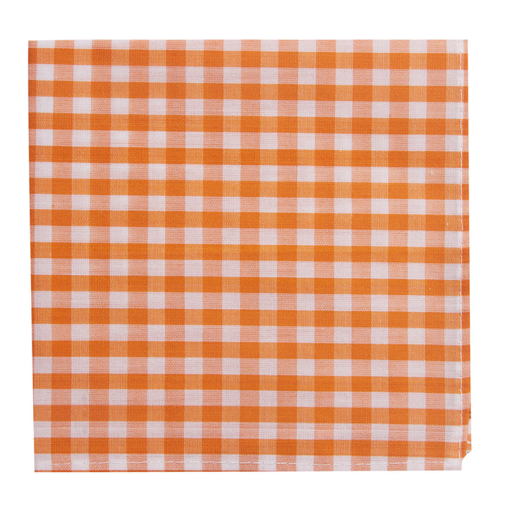 Gingham Pocket Square - Orange