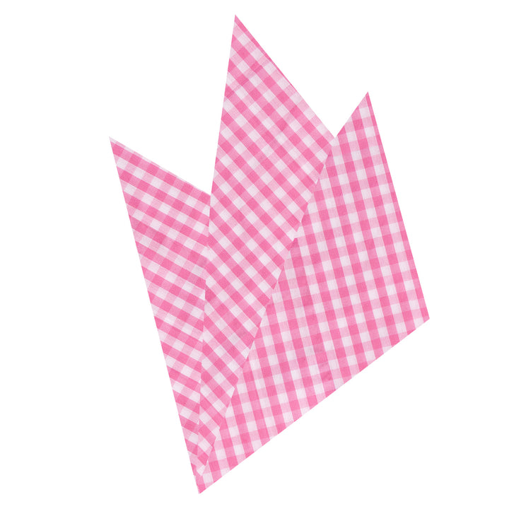 Gingham Pocket Square - Pink