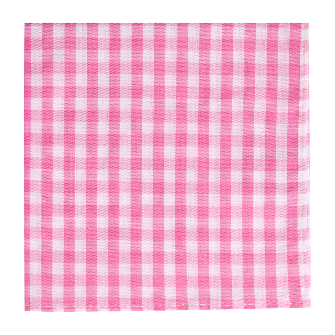 Wedding Gingham Pocket Square - Pink