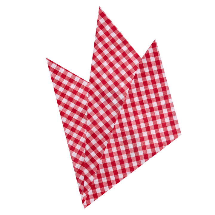 Gingham Pocket Square - Red