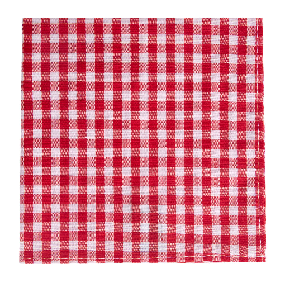 Gingham Pocket Square - Red