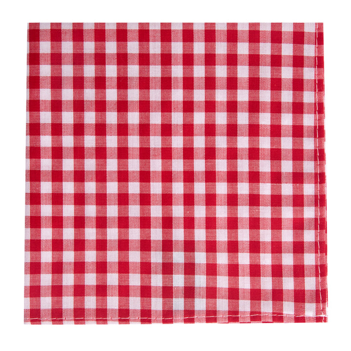Gingham Pocket Square - Red