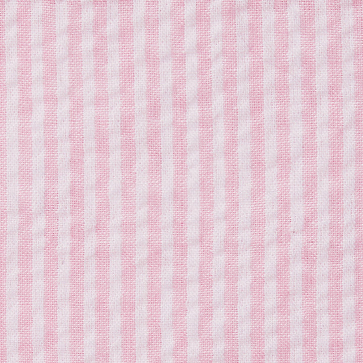 Seersucker Striped Banded Bow Tie - Pink