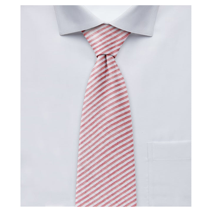 Kid's Seersucker Striped 11" Clip-On Tie - Red