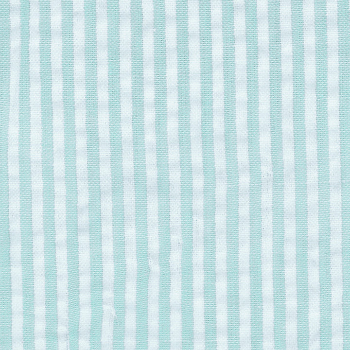 Kid's Seersucker Striped Banded Bow Tie - Turquoise