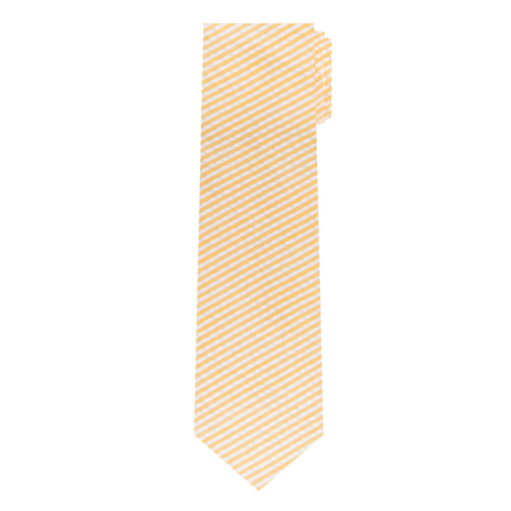 Seersucker Striped Extra Long Tie - Peach