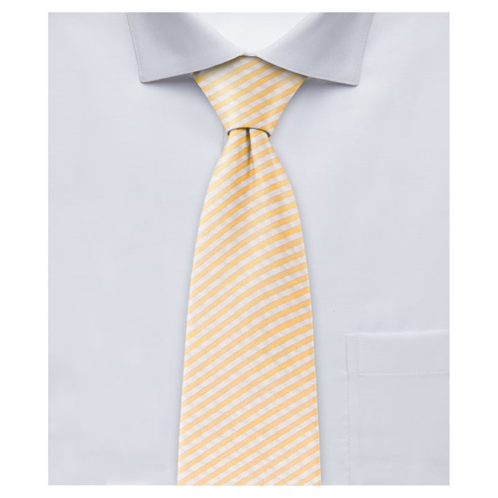 Kid's Seersucker Striped 14" Clip-On Tie - Peach