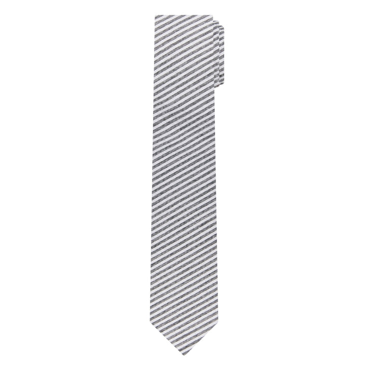 Kid's Prep Seersucker Striped Tie - Black