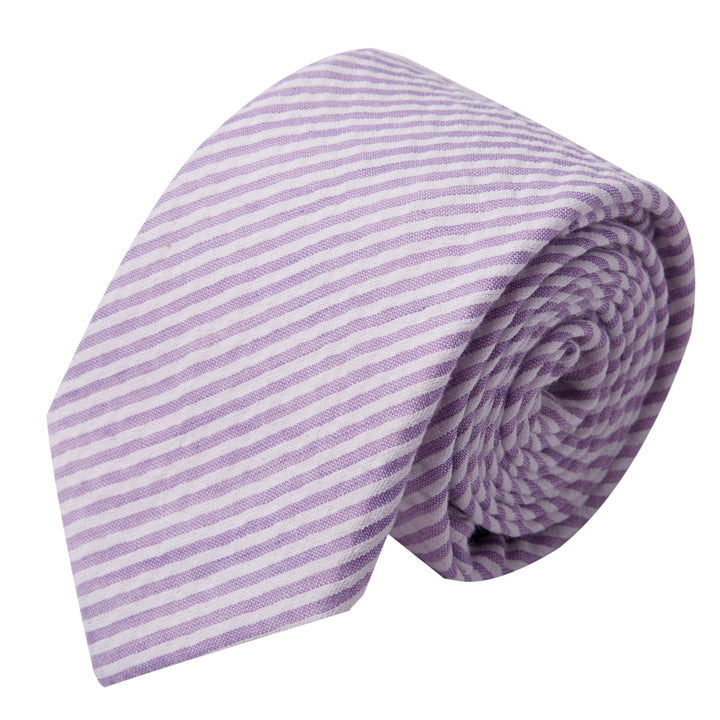 Kid's Prep Seersucker Striped Tie - Lavender