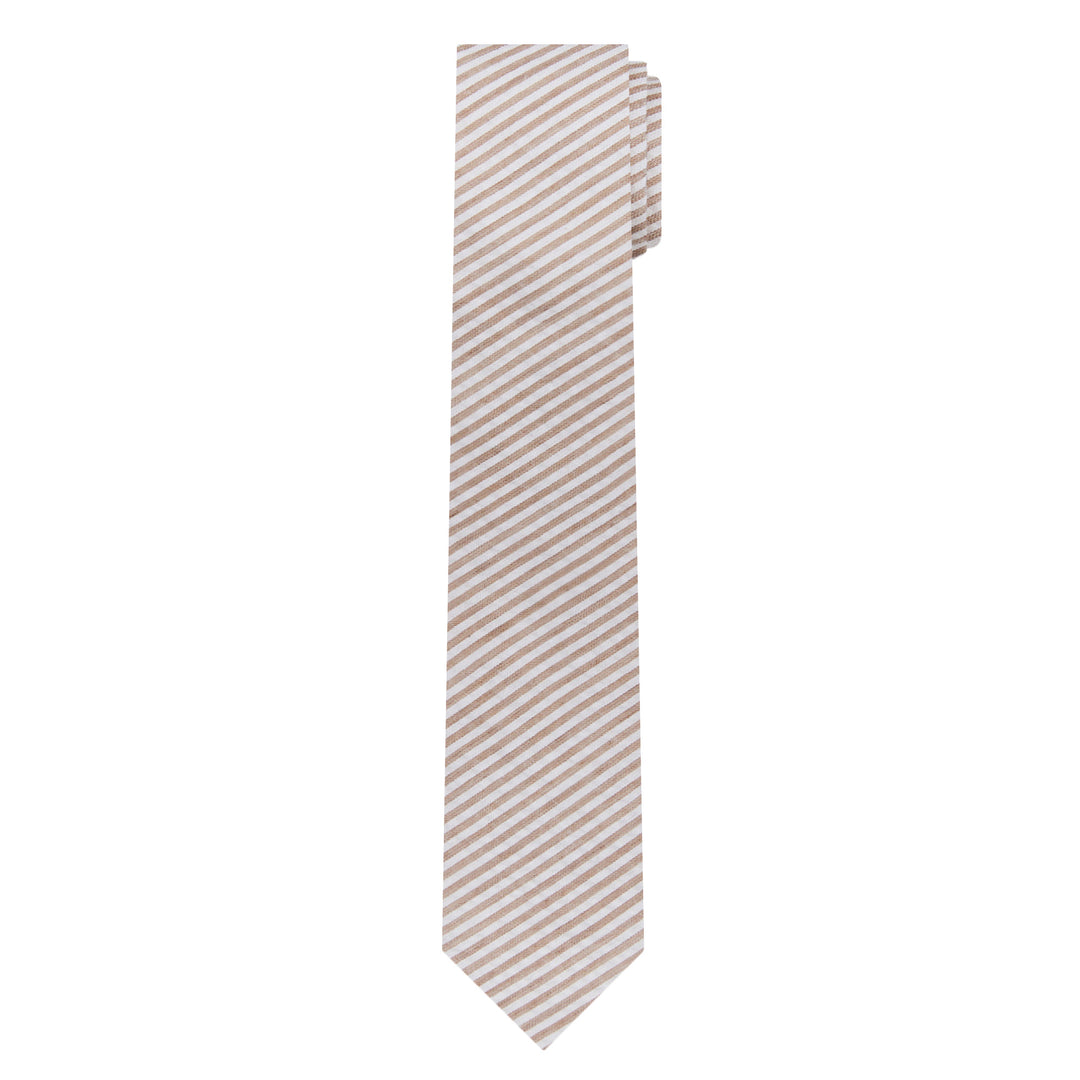 Kid's Prep Seersucker Striped Tie - Beige