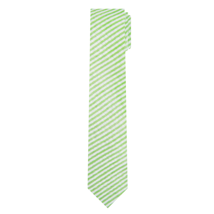 Kid's Prep Seersucker Striped Tie - Green