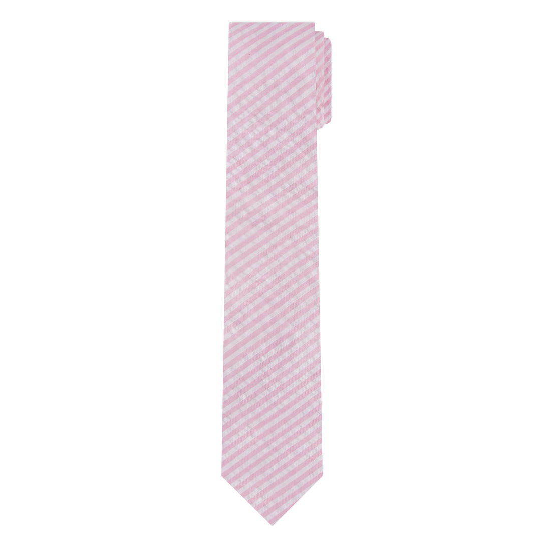 Kid's Prep Seersucker Striped Tie - Pink