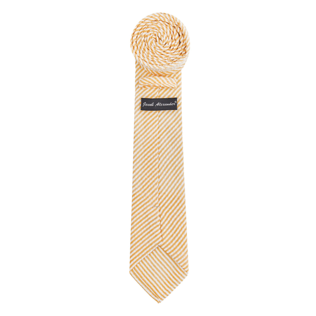 Kid's Prep Seersucker Striped Tie - Peach