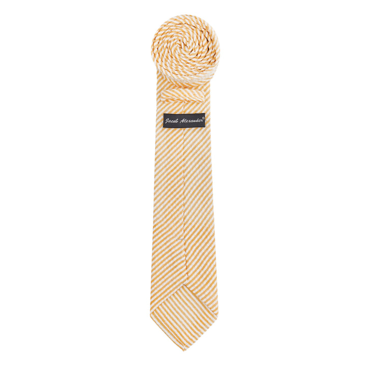 Kid's Prep Seersucker Striped Tie - Peach