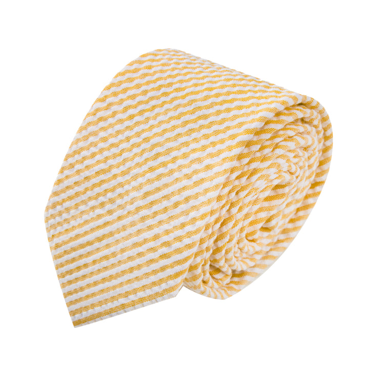 Kid's Prep Seersucker Striped Tie - Peach