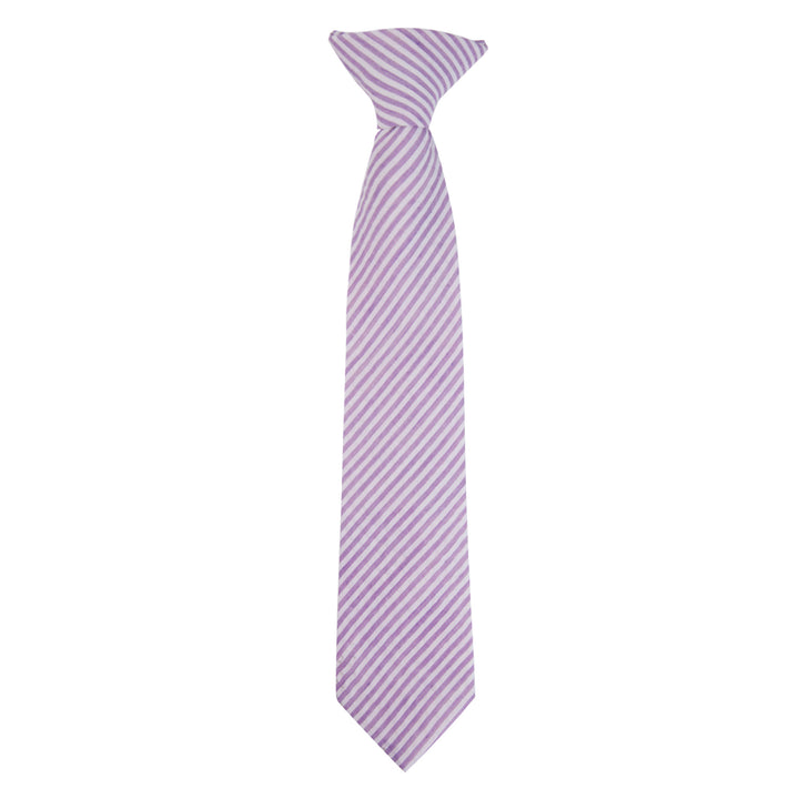 Kid's Seersucker Striped 11" Clip-On Tie - Lavender