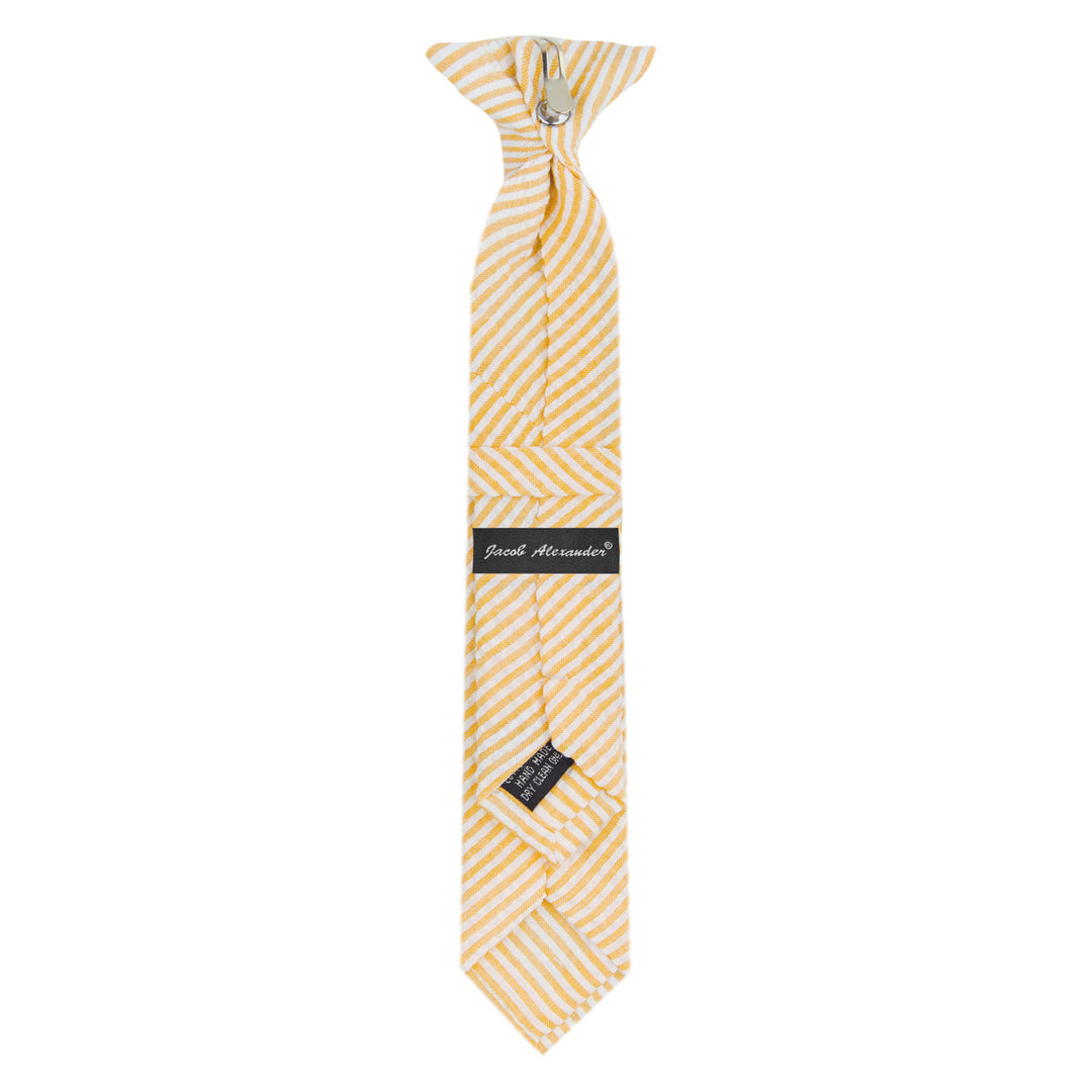 Kid's Seersucker Striped 11" Clip-On Tie - Peach
