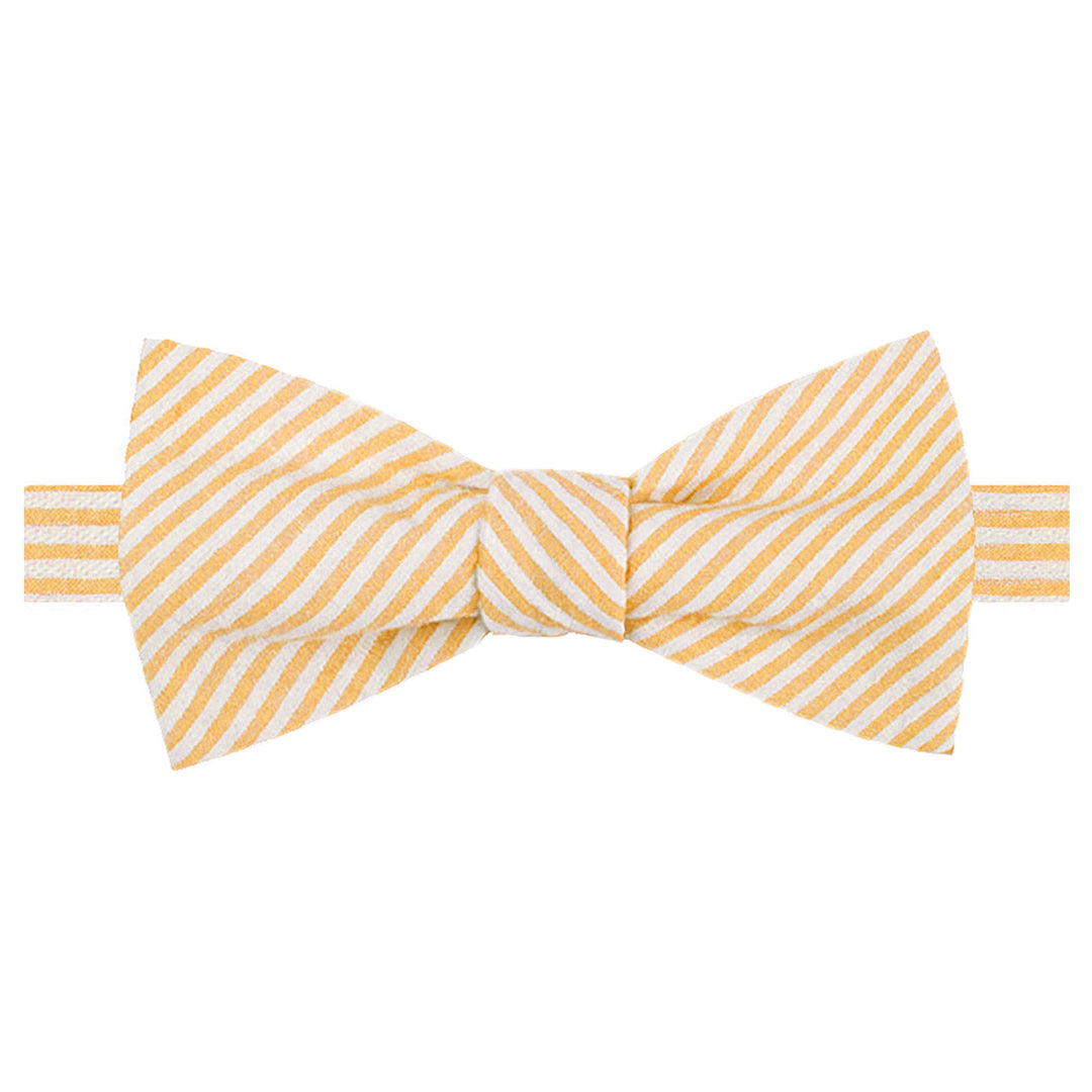 Seersucker Striped Self-Tie Bow Tie - Peach