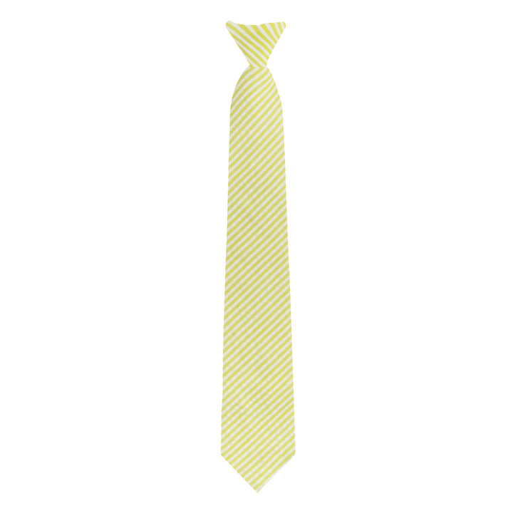 Seersucker Striped Clip-On Tie - Yellow