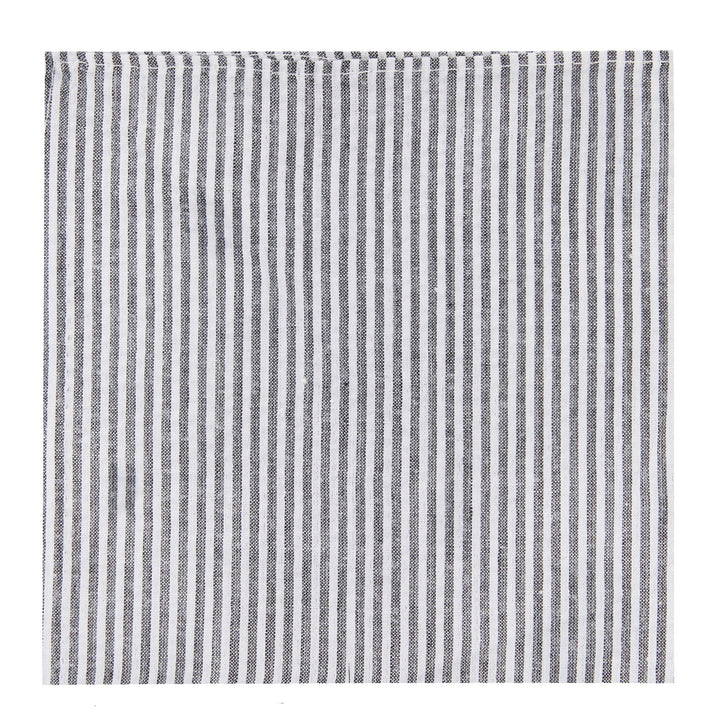 Seersucker Striped Pocket Square - Black