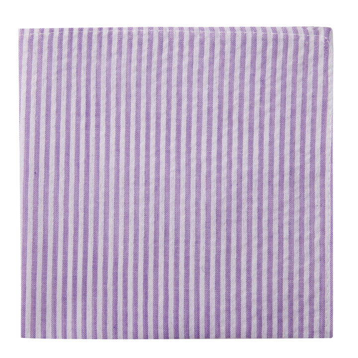 Seersucker Striped Pocket Square - Lavender
