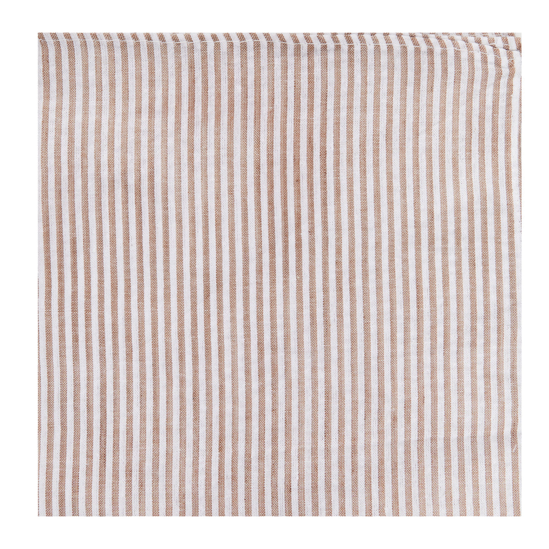 Seersucker Striped Pocket Square - Beige
