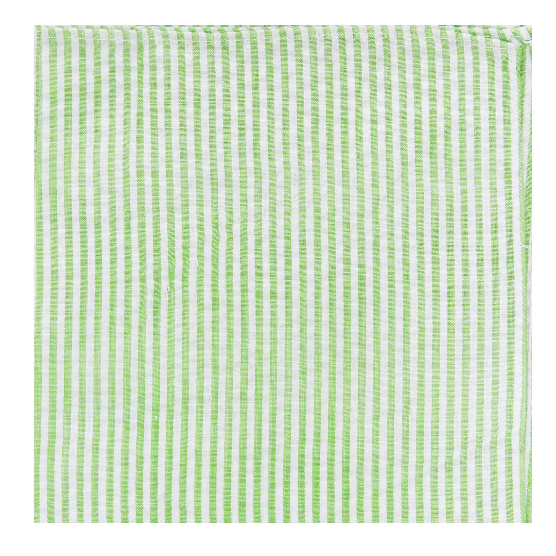 Wedding Seersucker Striped Pocket Square - Green