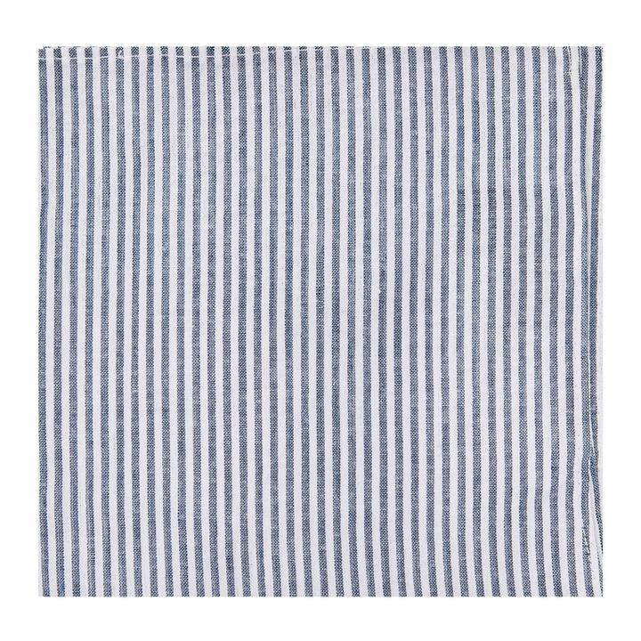 Seersucker Striped Pocket Square - Navy Blue