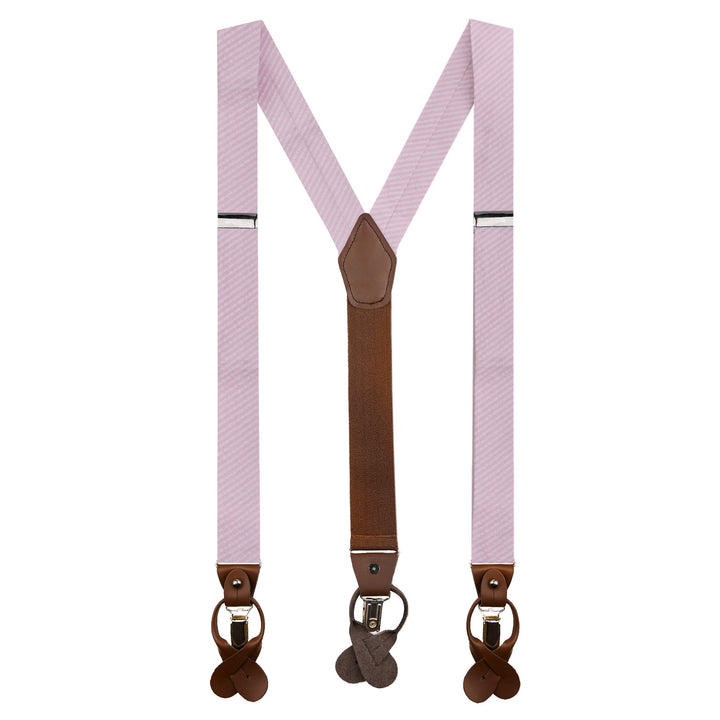 Wedding Seersucker Striped Suspenders - Pink