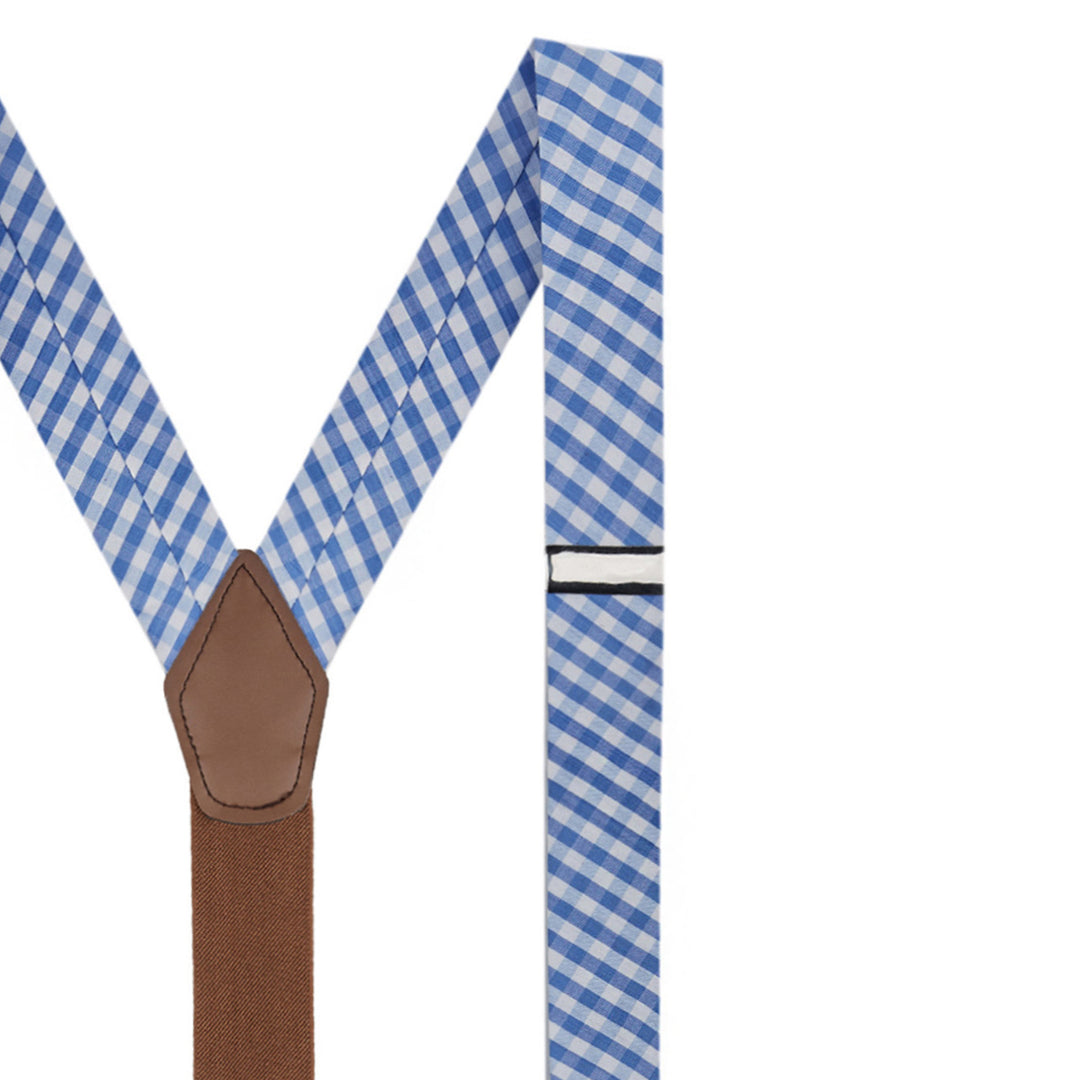 Gingham Suspenders - Light Blue
