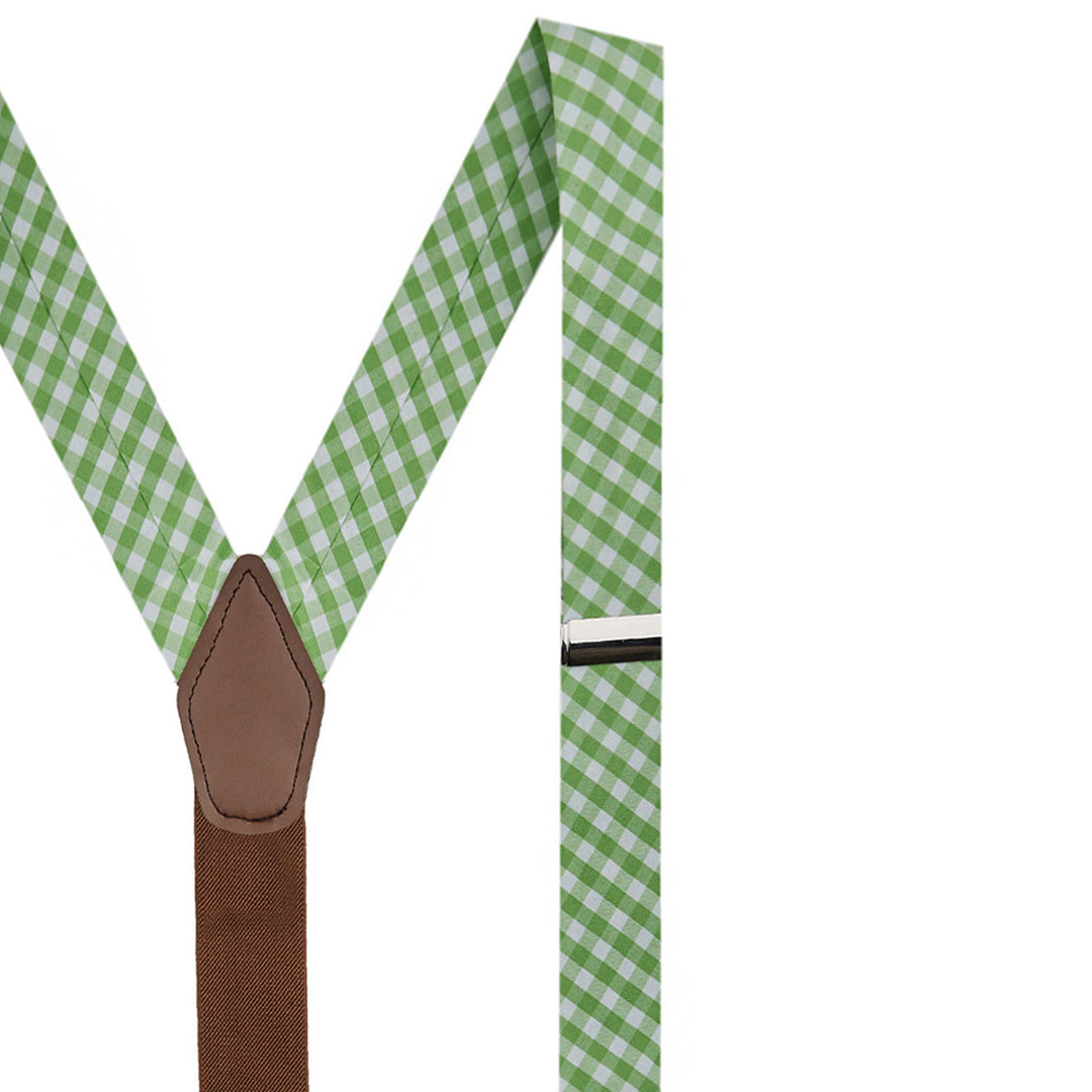 Gingham Suspenders - Lime Green
