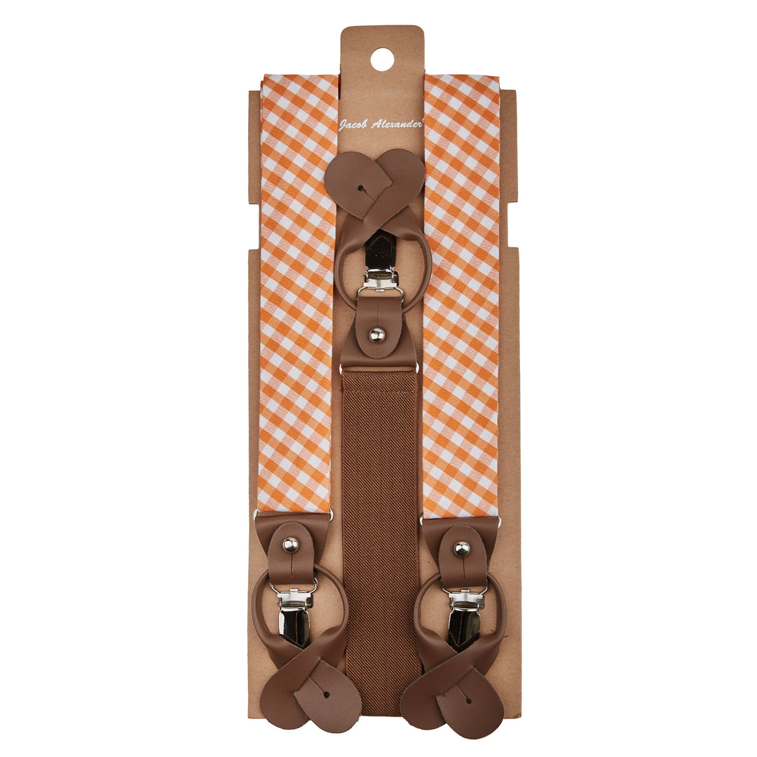 Gingham Suspenders - Orange