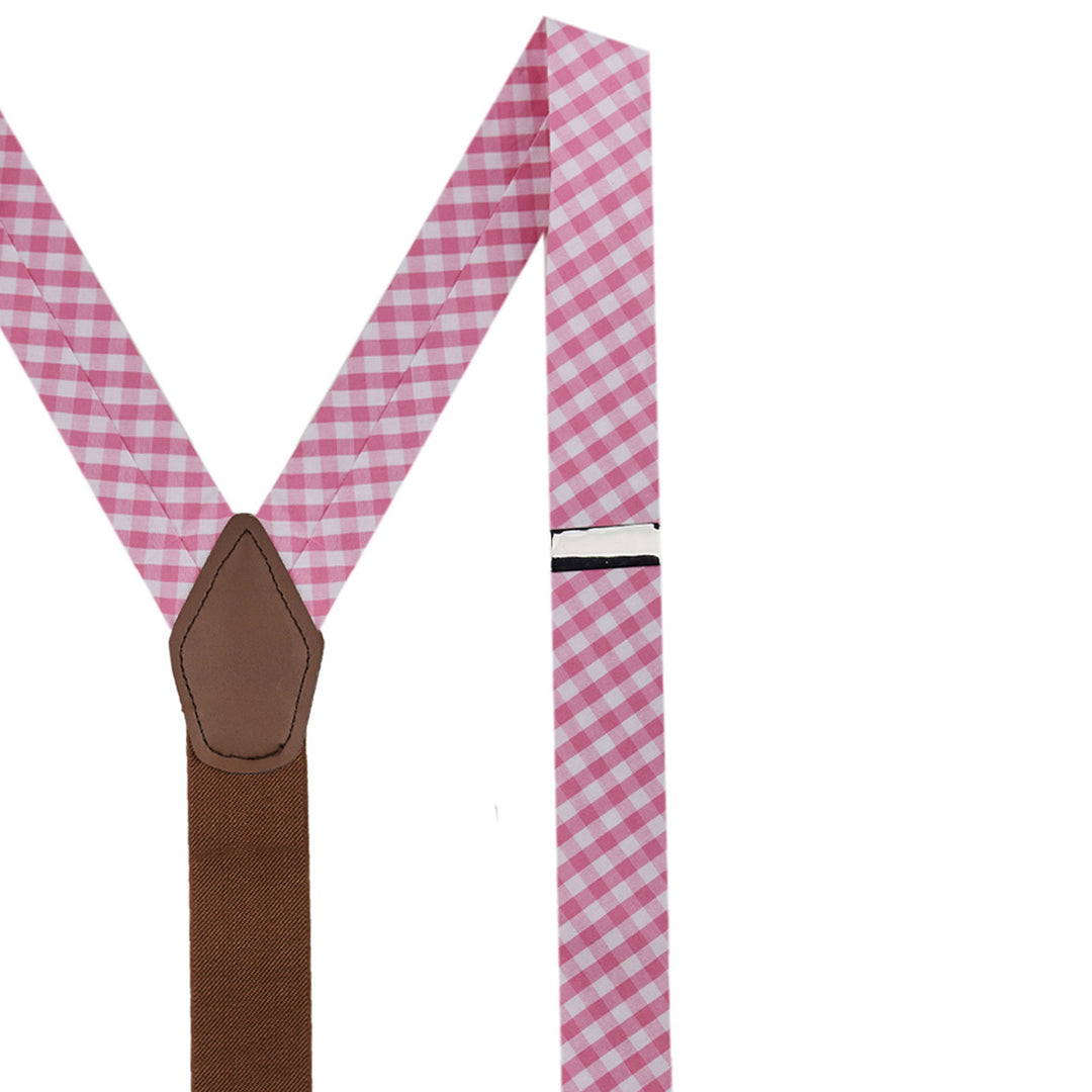 Gingham Suspenders - Pink