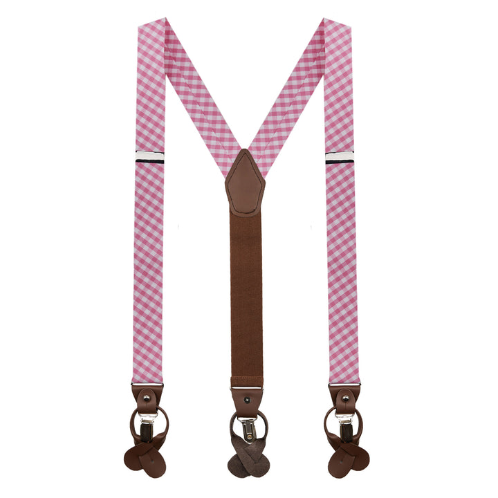 Gingham Suspenders - Pink