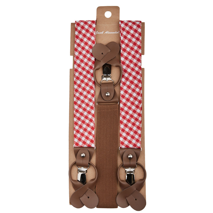 Gingham Suspenders - Red